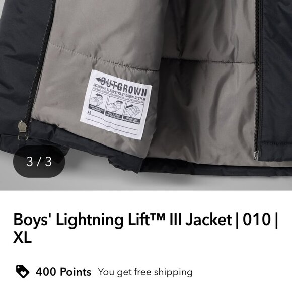 Columbia boys Lighting Lift III jacket XL - Picture 3 of 6